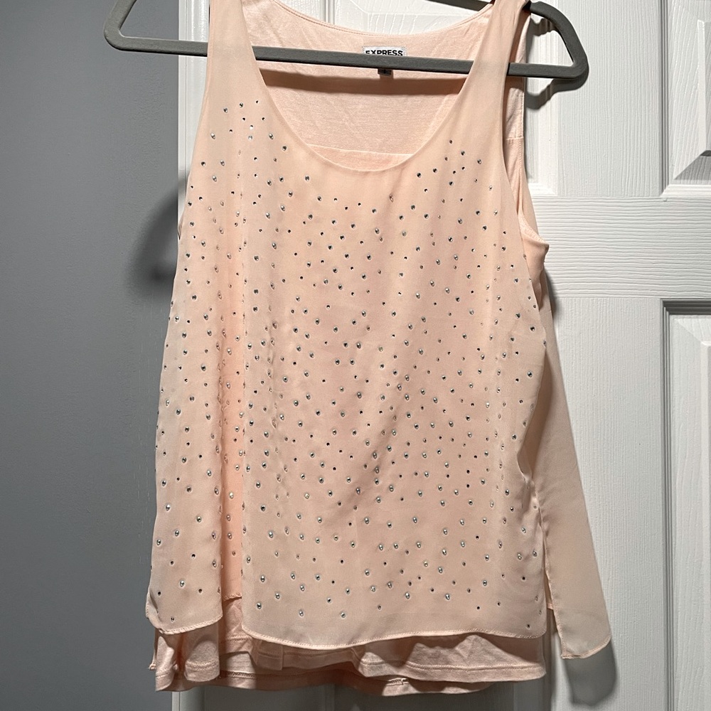 Blush color Express blouse with sequins